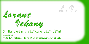 lorant vekony business card